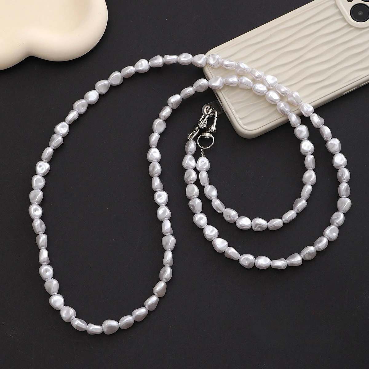 Luxury Bags Women - Smycz do telefonu komórkowego Luksusowa perła